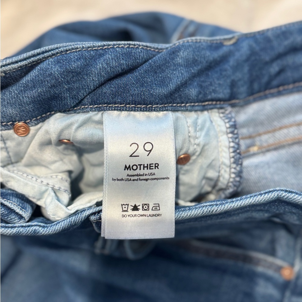 MOTHER Light Blue Wide Leg Jeans - Picture 4 of 7